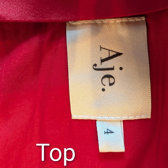 NWT- Aje Rhythmic Frill Bodice & Tiered Mini Skirt Set- Red - Picture 8 of 15